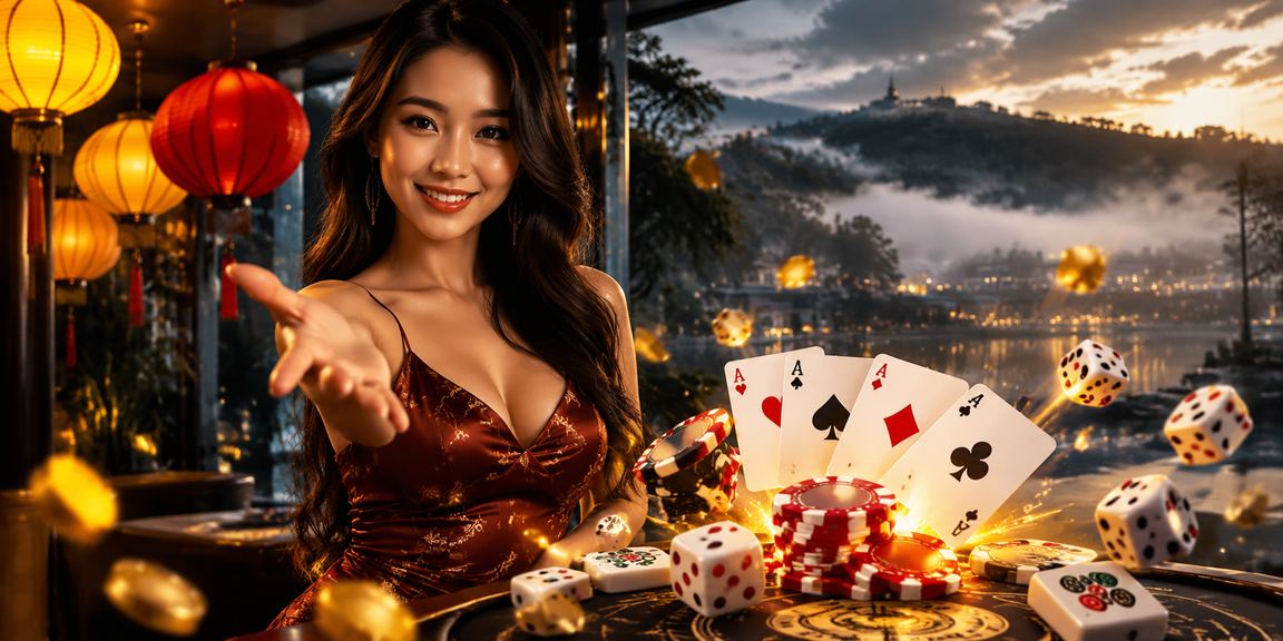 Trò chơi bài live casino rika bên ánh đèn lồng Hội An ban đêm