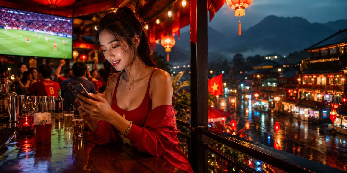 Người dùng đặt cược bóng đá qua ứng dụng rika tại Sapa